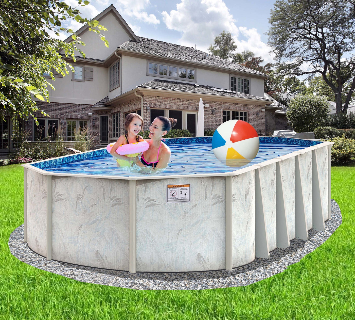 10' x 15' x 54" Coastal 5" Steel Frame Oval Pool Only