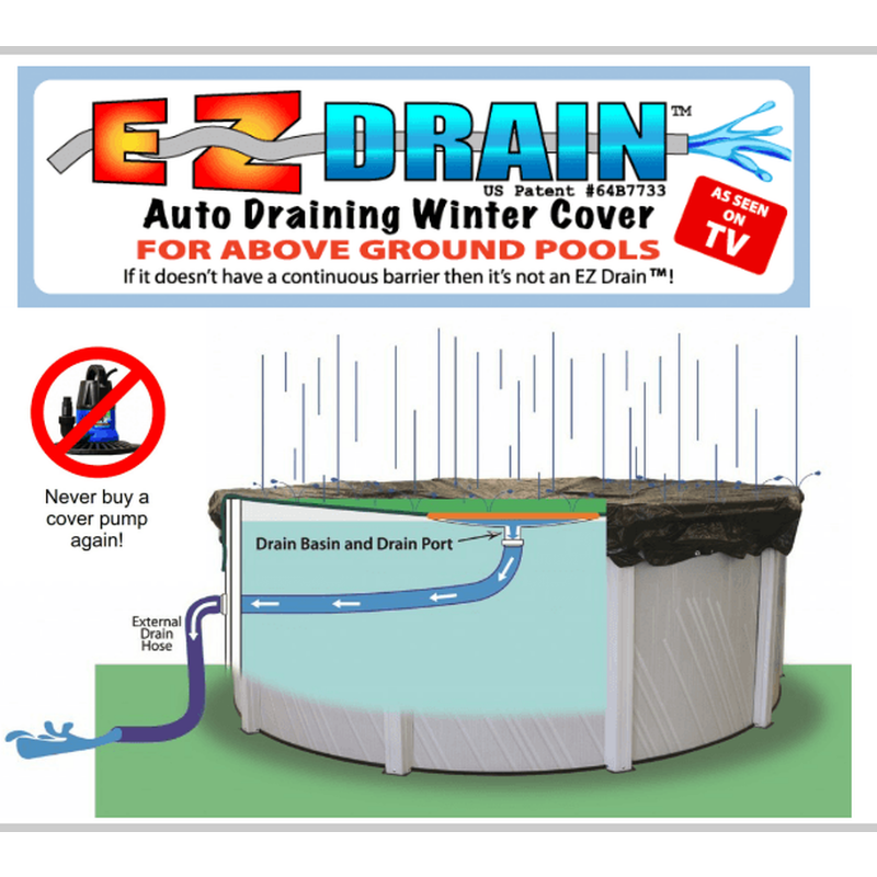 16ft x 24ft Oval EZ-Drain Above Ground Winter Cover