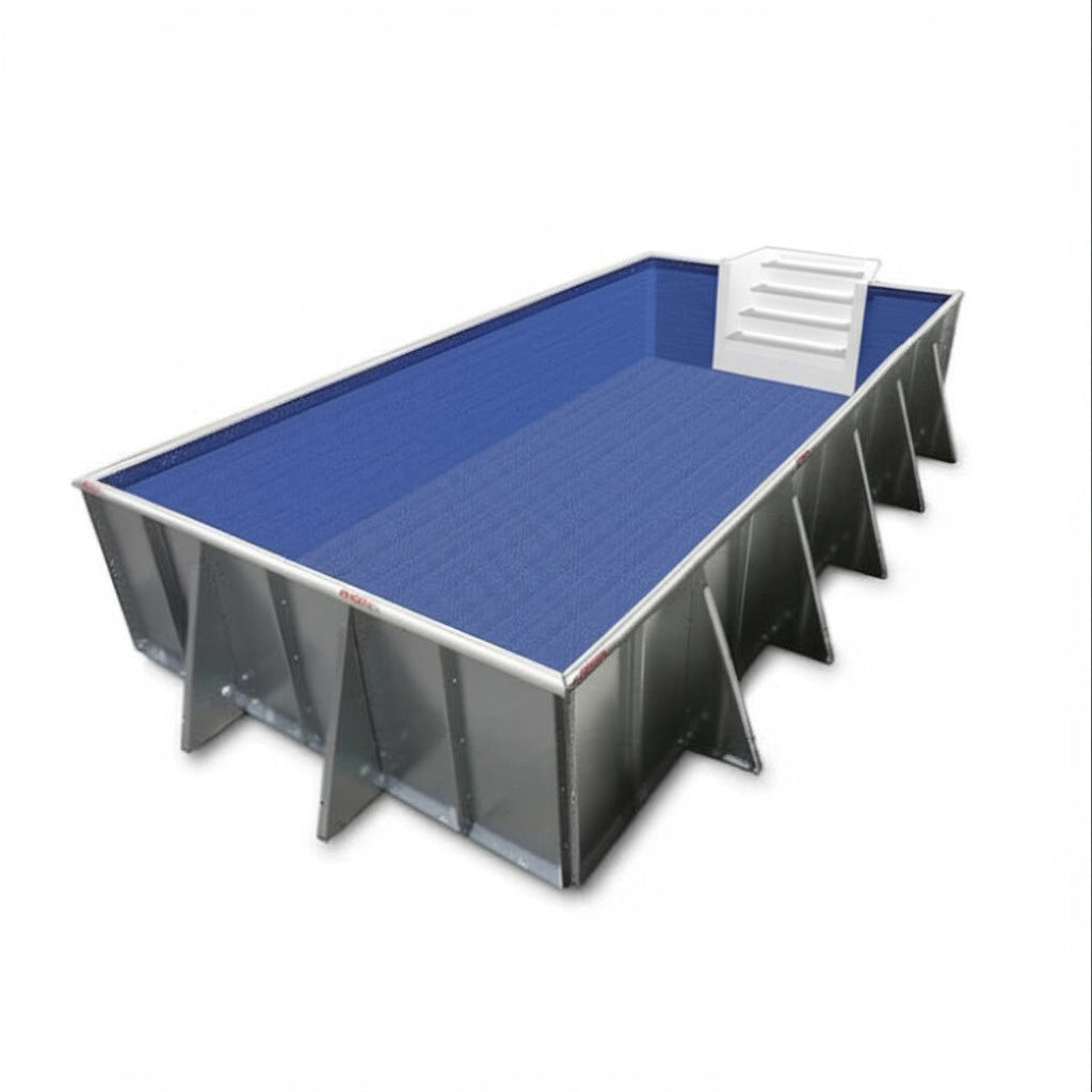 14' x 28' x 52" Discount Semi Inground Rectangular w 6" Radius Pool Kit
